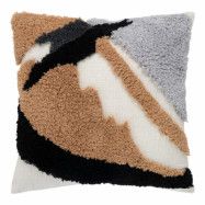 HOUSE NORDIC Sagres dekorativ kudde, med mönster, fyrkantig - brun/svart/vit polyester