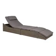HOUSE NORDIC Solsäng, polyrattan/polyester, svart, inkl. dämpa