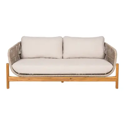 HOUSE NORDIC Terracina Lounge Soffa - Loungesoffa, akacia, beige, inkl. kudde