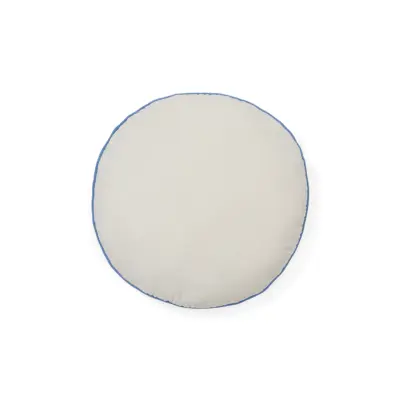 KAVE HOME Saya kudde för barn, rund - vit och blå bomull (Ø40)