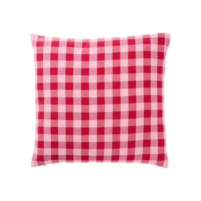 Kuddfodral Gingham 50x50cm Rosa