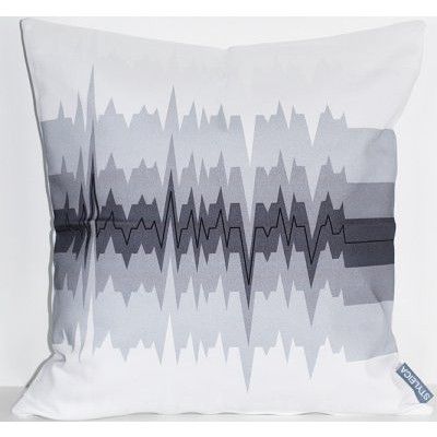 Kuddfodral heart-beat 50x50 cm, vit/grå/svart