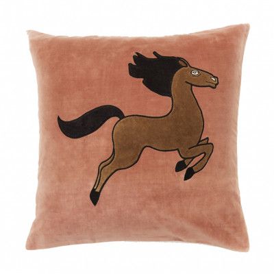 Kuddfodral Horse rosa 50x50