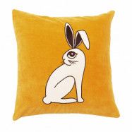 Kuddfodral Rabbit gul 50x50