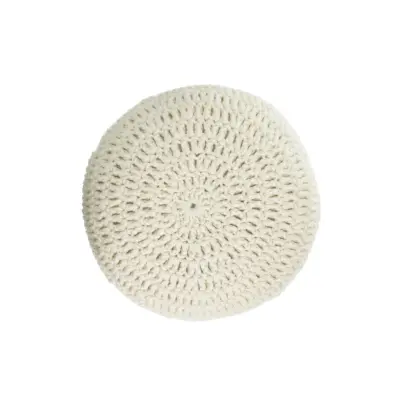 LAFORMA Magnolia kudde, rund - vit ull och polyester