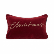 Lexington Christmas Organic Cotton Velvet kudde 30x50 cm Red