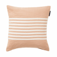 Lexington Emboidery Striped Linen/Cotton kuddfodral 50x50 cm Beige-white