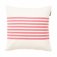 Lexington Emboidery Striped Linen/Cotton kuddfodral 50x50 cm Off White-red