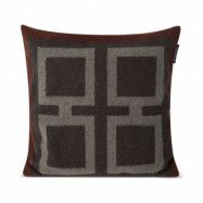 Lexington Graphic Recycled Wool kuddfodral 50x50 cm Dark gray-white-brown