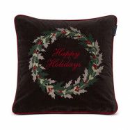 Lexington Holly Wrath Cotton Velvet kuddfodral 50x50 cm Dark grey-green-red