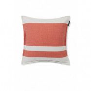 Lexington Irregula Striped kuddfodral Korall-vit