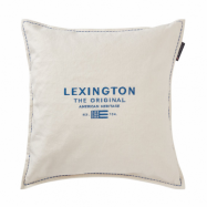 Lexington Logo Embroidered Linen/Cotton kuddfodral 50x50 cm White