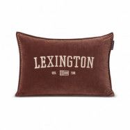 Lexington Logo Message Organic Cotton Velvet kudde 40x60 cm Brown