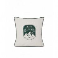 Lexington Mountain Logo kuddfodral 50x50 cm Vit-grön