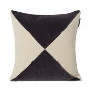 Lexington Patched Organic Cotton Velvet kuddfodral 50x50 cm Dark gray-light beige