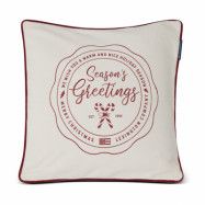 Lexington Seasons Greetings Cotton kuddfodral 50x50 cm Off white-red