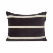 Lexington Striped Organic Cotton Velvet kudde 30x40 cm Dark gray-light beige