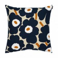 Marimekko Pieni Unikko kuddfodral 50x50 cm Brown-charcoal-brick-white