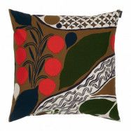 Marimekko Rusakko kuddfodral 50x50 cm brun-mörkblå-röd