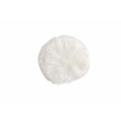 VENTURE DESIGN Kudde Katy Polyester Fuskpäls - 34*34- -Rund-Vit