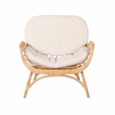 VENTURE DESIGN Moana Fåtölj - Vit Kudde, Naturbambu och Rotting