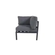 VENTURE HOME Copacabana Hörnsofa - Svart Alu / Grå Kudde