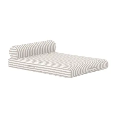 VENTURE HOME Uppblåsbar Solsäng Redang 188x135x22+D29 cm - Vit / Beige Randig