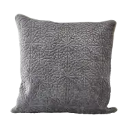 VILLA COLLECTION kudde, fyrkantig - kolgr&aring; bomull