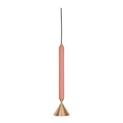 Apollo 39 pendel Coral pink, brass