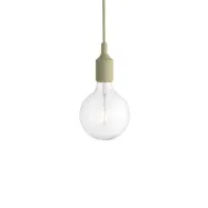 E27 Pendel LED takupphäng, beige/grön