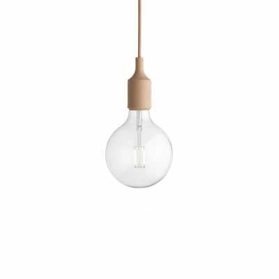 E27 Pendel LED takupphäng, beige/rose
