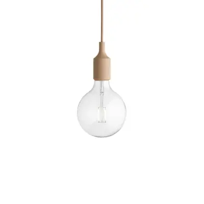 E27 Pendel LED takupphäng, beige/rose