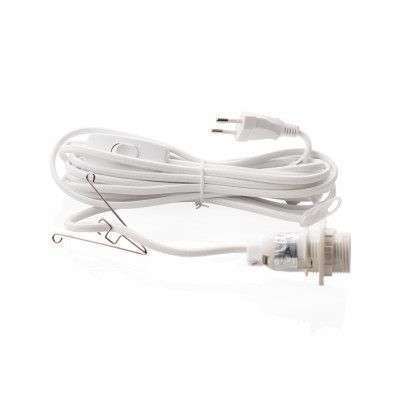 Lampsladd textil vit