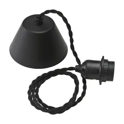 Takupphänge tvinnad, Svart sladd 1,2m