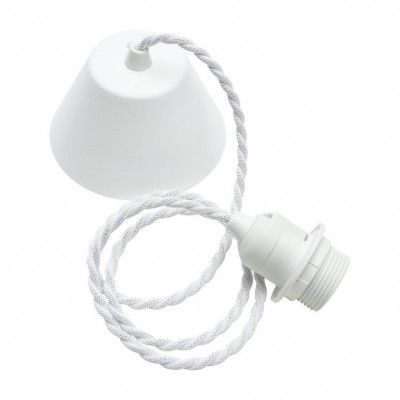 Takupphänge tvinnad, Vit sladd 1,2m