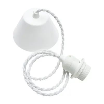 Takupphänge tvinnad, Vit sladd 1,2m