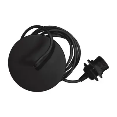 Takupphängning Rosette Svart 2,1 m Ø14 cm