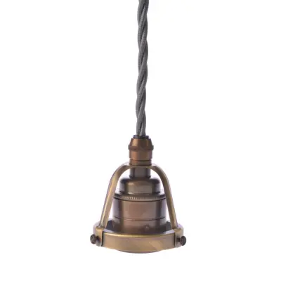 Upphäng 116 antik/E27antik 2,5m grå tvinnad kabel