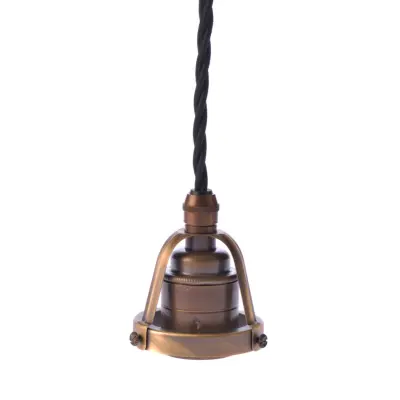 Upphäng 116 antik/E27antik 2,5m svart tvinnad kabel