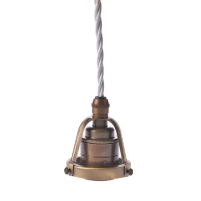 Upphäng 116 antik/E27antik 2,5m vit tvinnad kabel