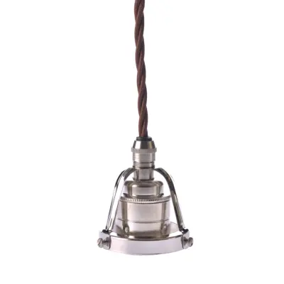 Upphäng 116 nickel/E27 nickel 2,5m brun tvinnad kabel