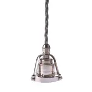 Upphäng 116 nickel/E27 nickel 2,5m grå tvinnad kabel