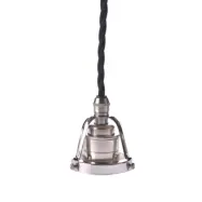 Upphäng 116 nickel/E27 nickel 2,5m svart tvinnad kabel