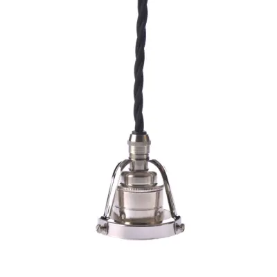 Upphäng 116 nickel/E27 nickel 2,5m svart tvinnad kabel