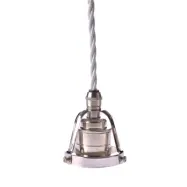 Upphäng 116 nickel/E27 nickel 2,5m vit tvinnad kabel