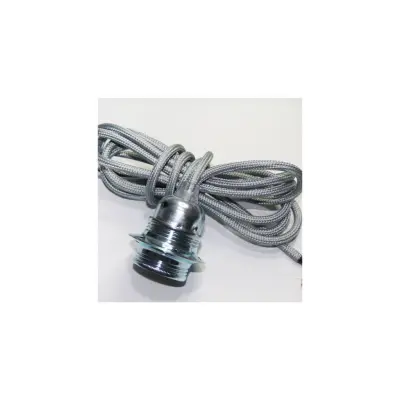 Upphäng E27 jordad, krom/silver 3m