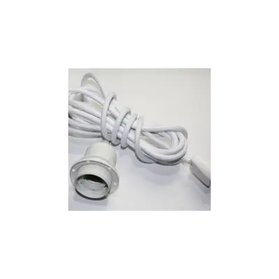 Upphäng E27 ojordad, vit 3m (komplett)