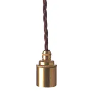 Upphäng E27 slät lamph. mäss 2,5m brun tvinnad kabel