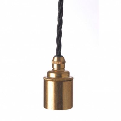 Upphäng E27 slät lamph. mäss 2,5m svart tvinnad kabel