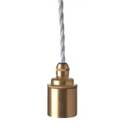 Upphäng E27 slät lamph. mäss 2,5m vit tvinnad kabel